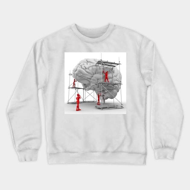 Brain with workers, mental health (F003/4061) Crewneck Sweatshirt by SciencePhoto